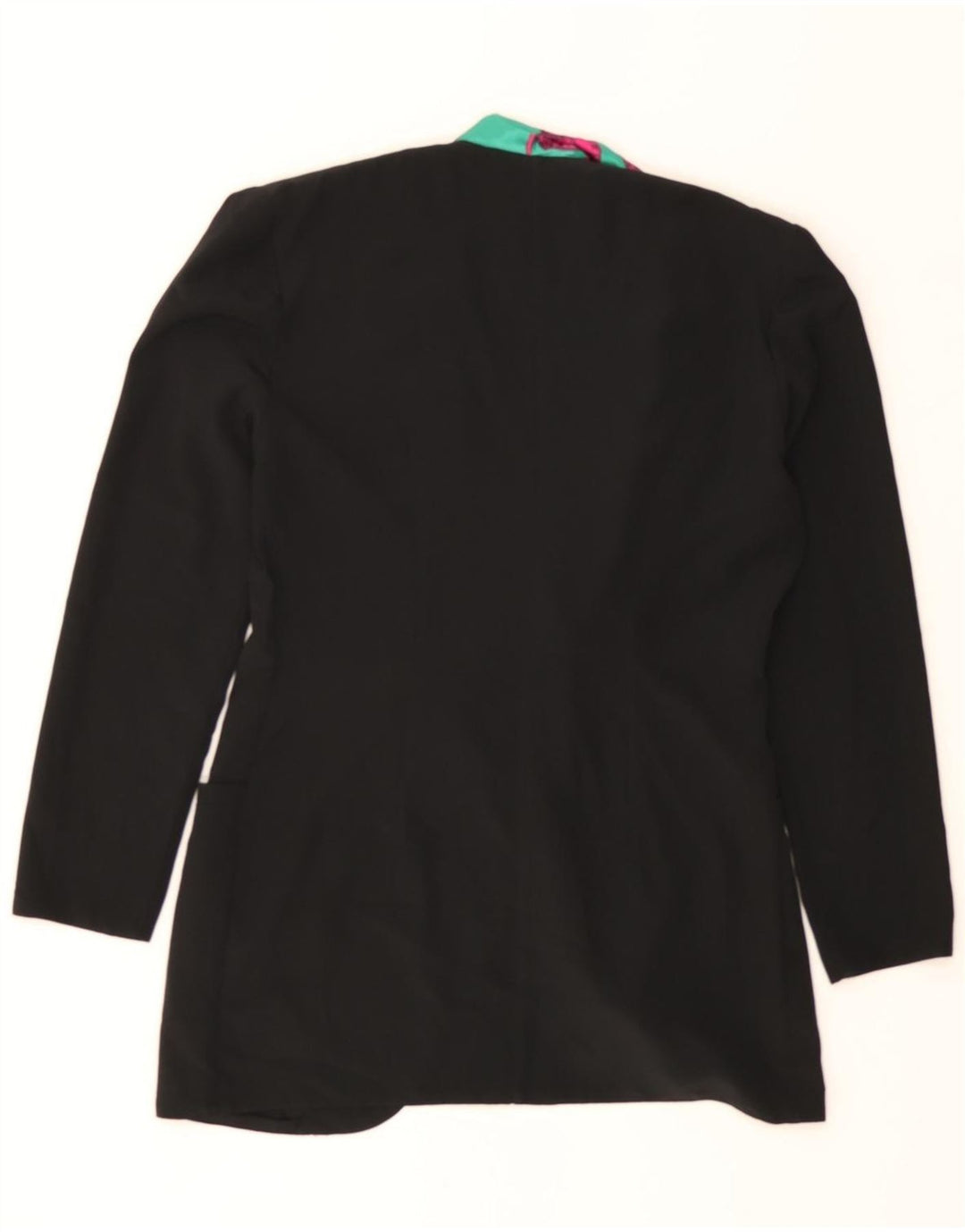 VINTAGE Womens 1 Button Blazer Jacket IT 42 Medium Black Colourblock Vintage Vintage and Second-Hand Vintage from Messina Hembry 