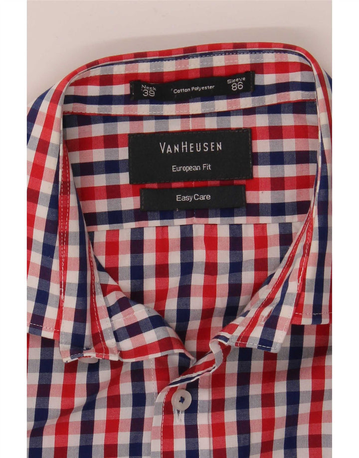 Van Heusen Herre Easy Care skjorte str. 39 Medium Multicolored Gingham Cotton