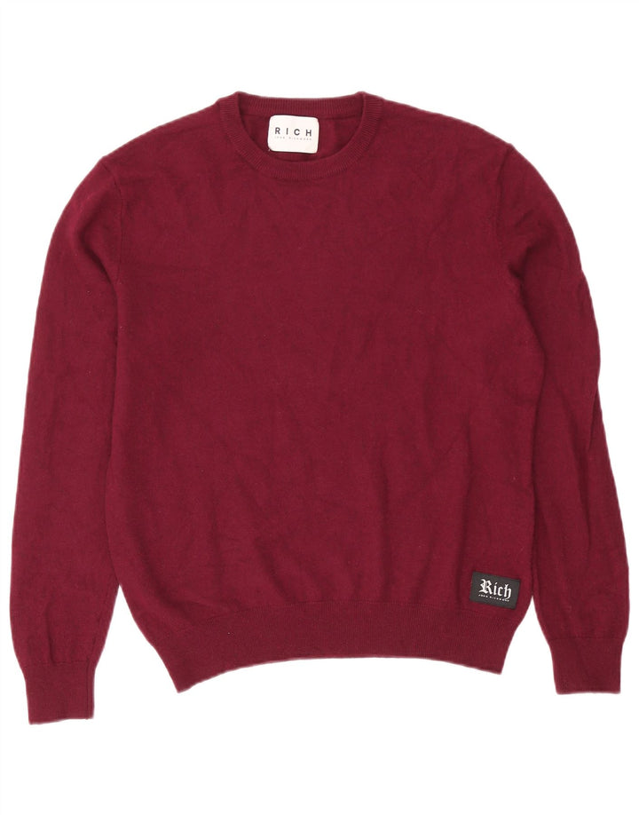 Richmond Herre Jumper Sweater med rund hals XL Bourgogne uld