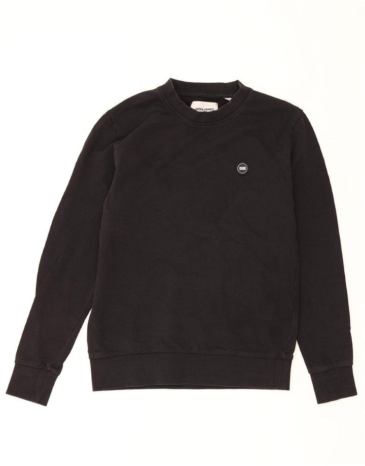 JACK & JONES Mens Sweatshirt Jumper Small Black Cotton Vintage Jack & Jones and Second-Hand Jack & Jones from Messina Hembry 