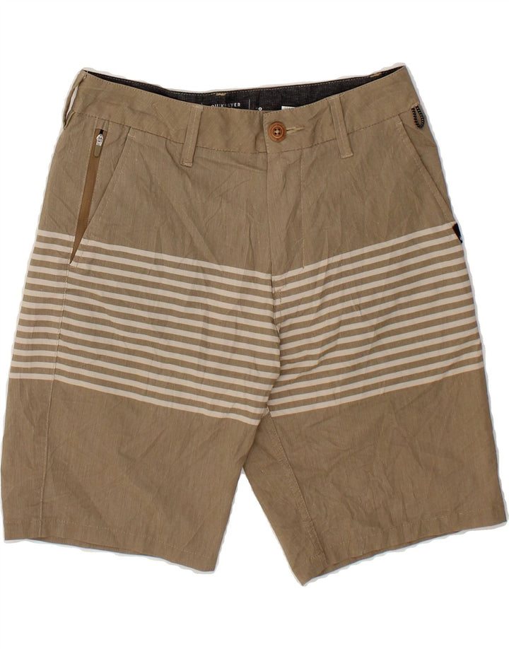 QUIKSILVER Mens Chino Shorts W28 Small  Grey Striped Polyester Vintage Quiksilver and Second-Hand Quiksilver from Messina Hembry 