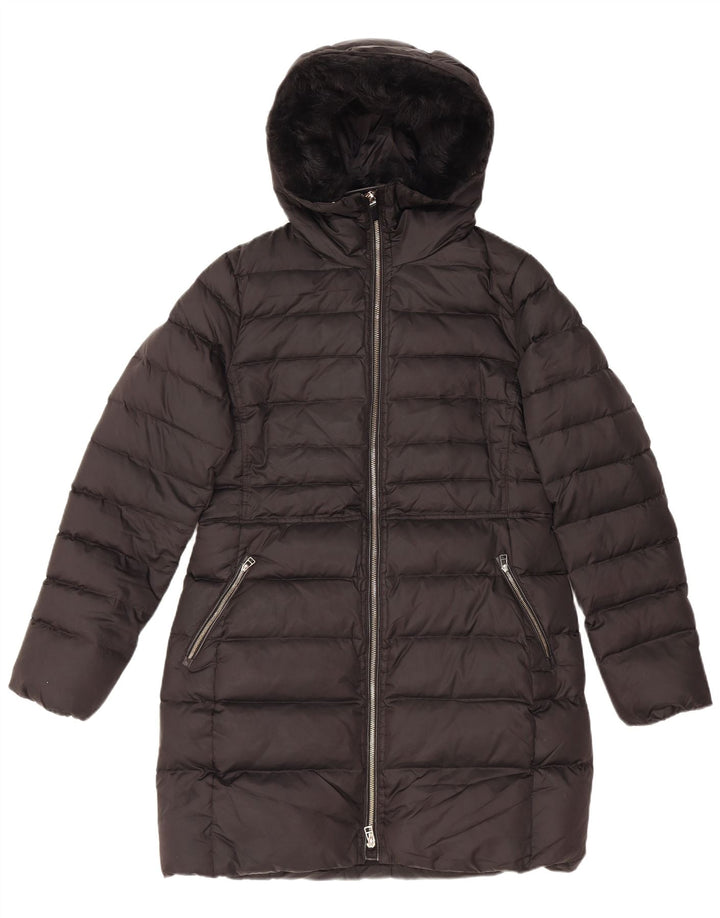 MASSIMO DUTTI Dame hætte polstret frakke UK 16 Stor sort polyester