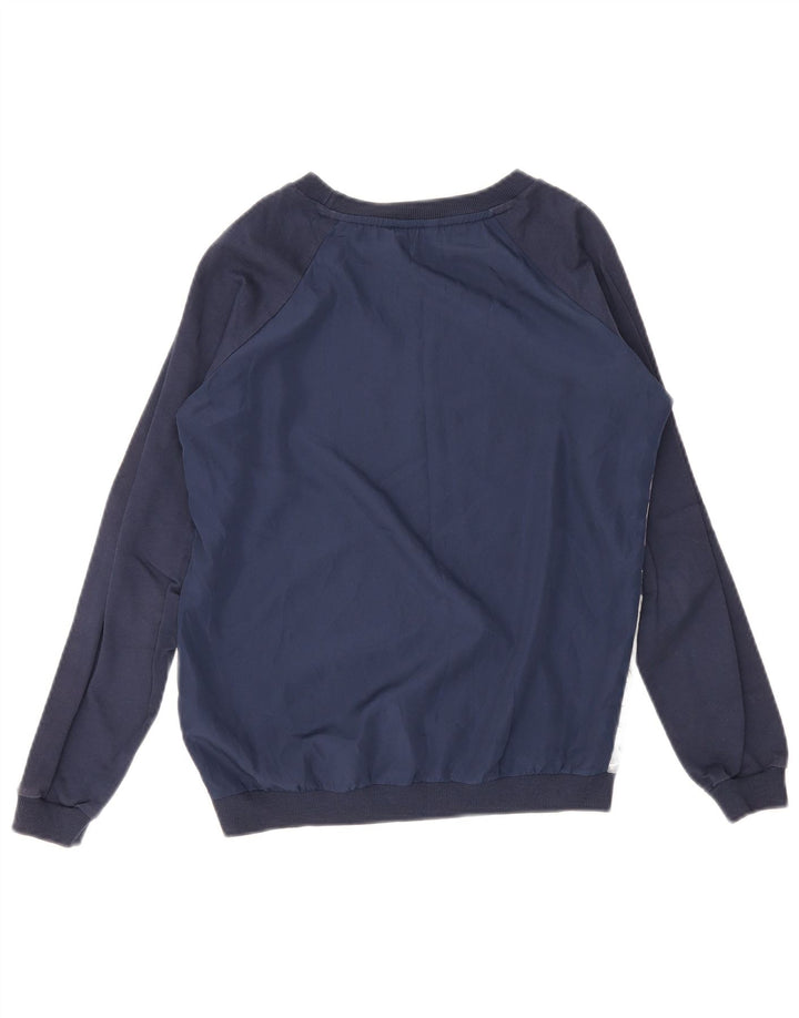 Guess Dame Oversized Sweatshirt Jumper UK 6 XS Navy Blue Floral Polyester