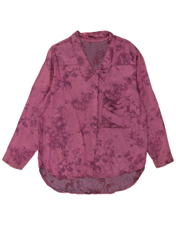 Vintage dameskjorte UK 16 Large Purple Floral