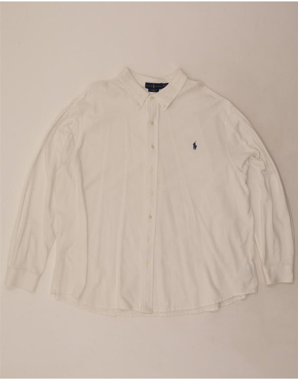 Ralph Lauren Herre fjervægts mesh skjorte 3XL hvid bomuld