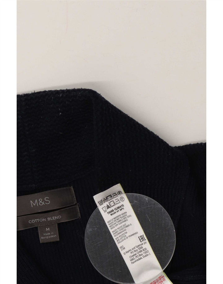 Marks & Spencer herre cardigan sweater Medium marineblå polyester