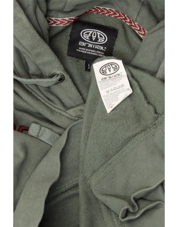 ANIMAL Grafisk hættetrøje til mænd Stor grøn bomuld