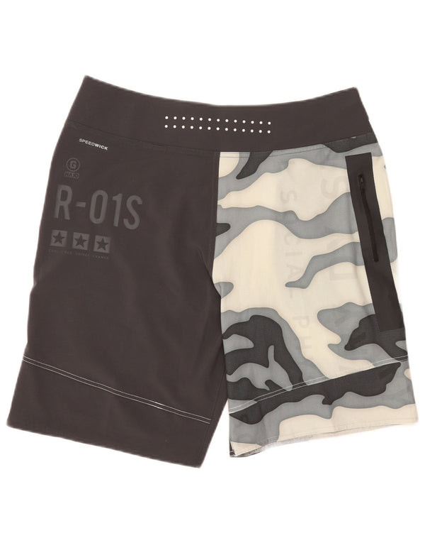 Reebok Herre Speedwick grafiske svømmeshorts Medium Sort Colourblock