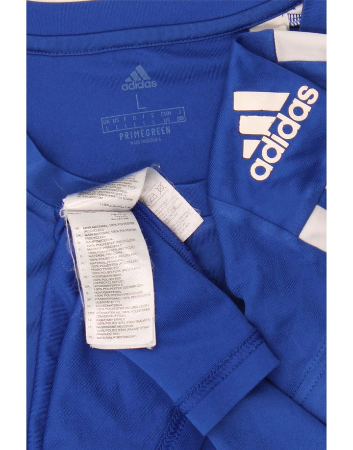 Adidas Herre Aeroready Grafisk T-Shirt Top Stor Blå Colourblock Polyester