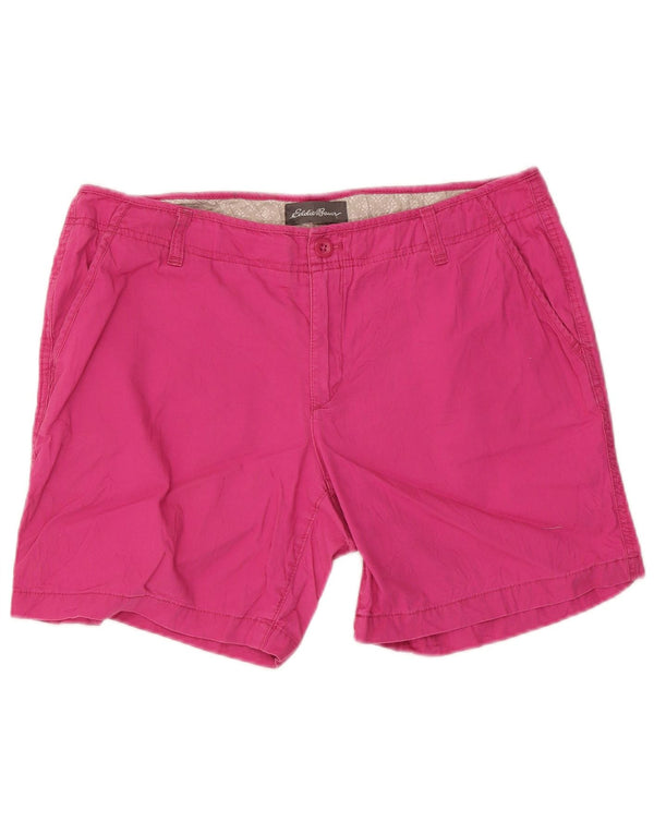 Eddie Bauer Womens Chino Shorts US 14 XL W34 Pink Cotton