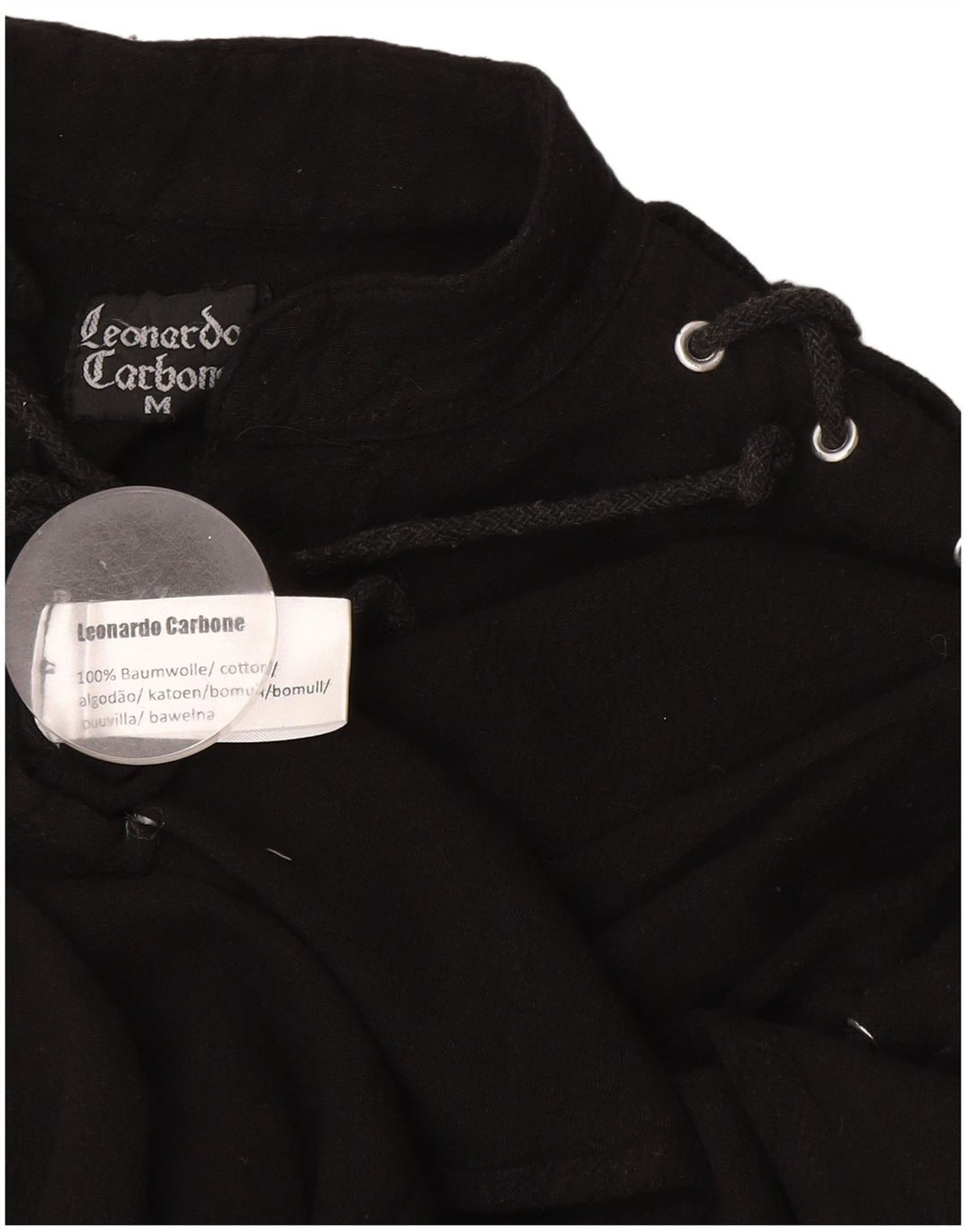 Leonardo Carbone Dame Pullover Bluse UK 14 Medium Sort Bomuld