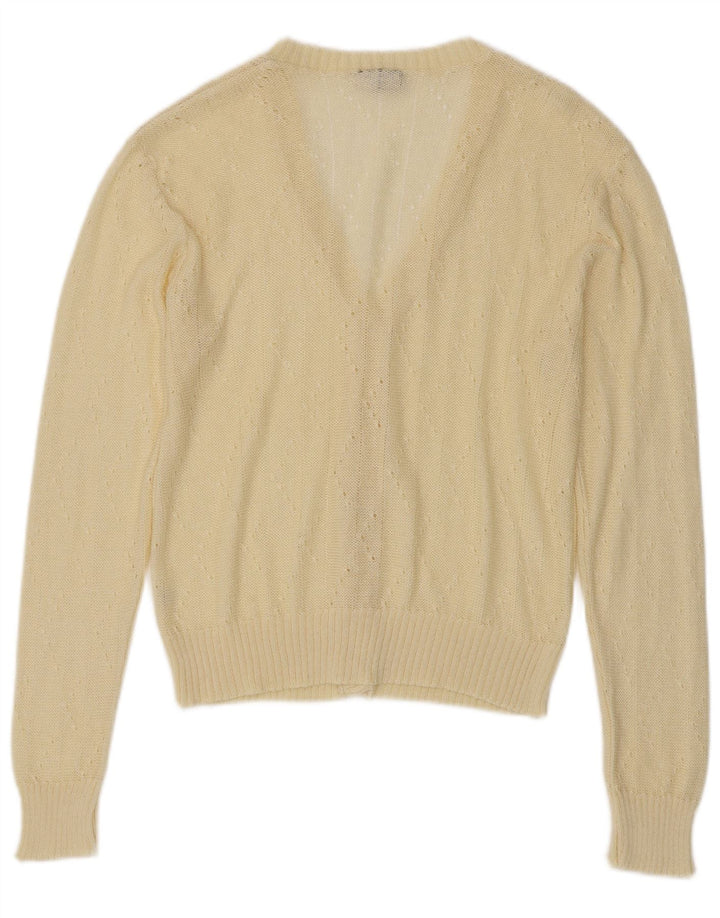 Vintage dame cardigan sweater IT 44 Medium Gul Akryl
