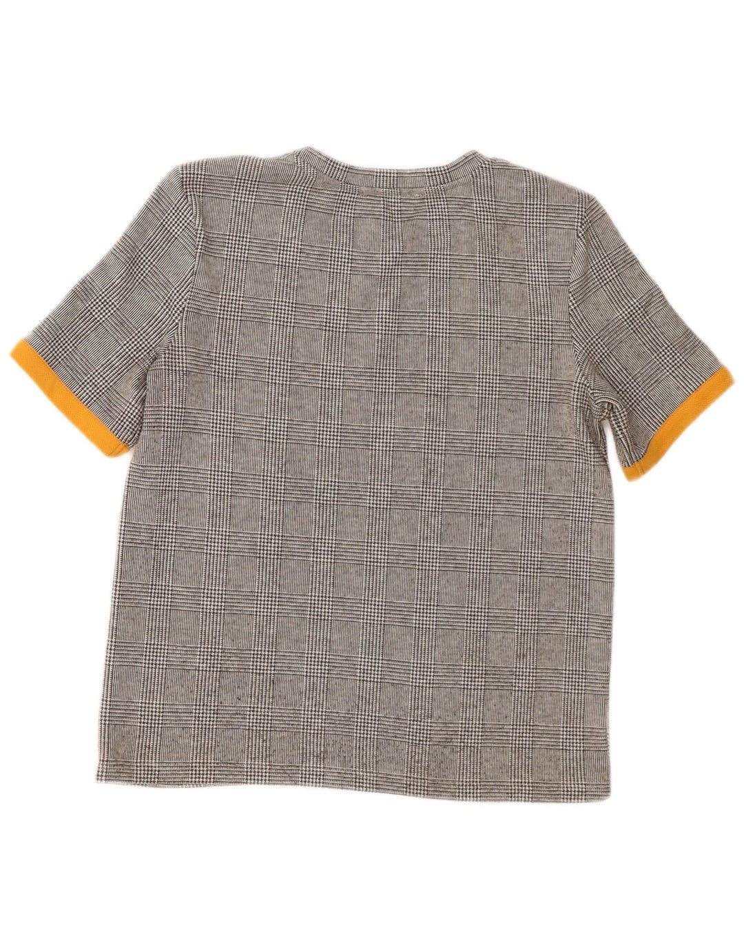 Zara Dame Trafaluc T-Shirt Top UK 10 Small Grey Check