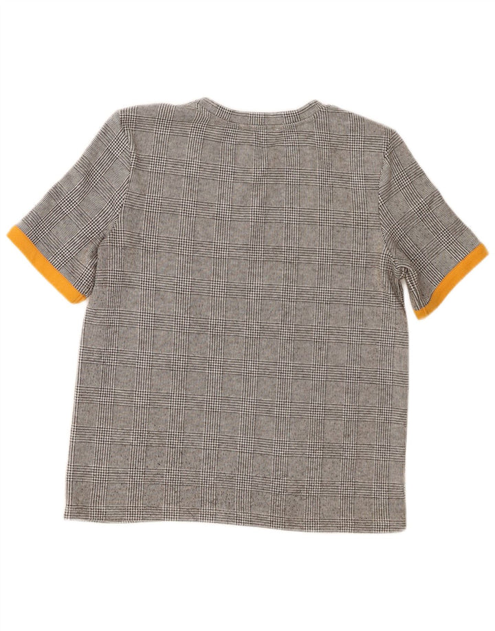 Zara Dame Trafaluc T-Shirt Top UK 10 Small Grey Check