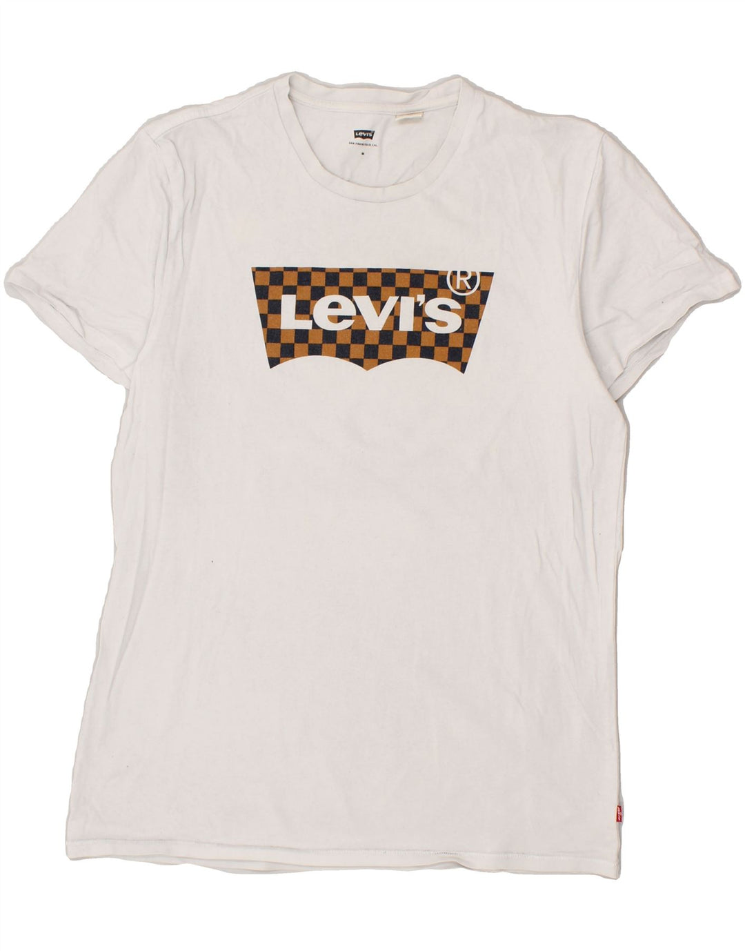 LEVI'S Mens Graphic T-Shirt Top Medium White Vintage Levi's and Second-Hand Levi's from Messina Hembry 