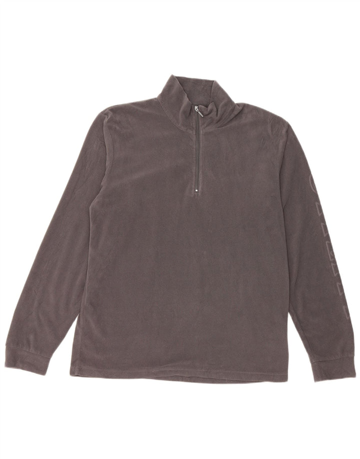 Diadora Herre grafisk lynlås-hals Fleece Jumper XL Grå Polyester