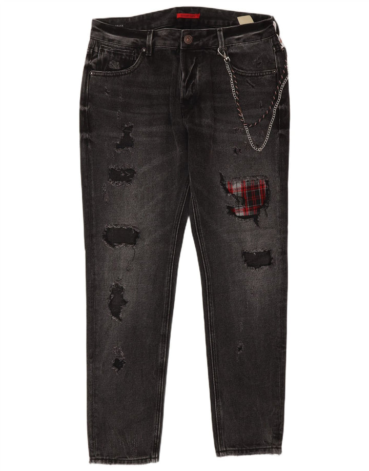 Gianni Lupo Herre Bruce Distressed Slim Jeans IT 48 Medium W34 L30 Grå