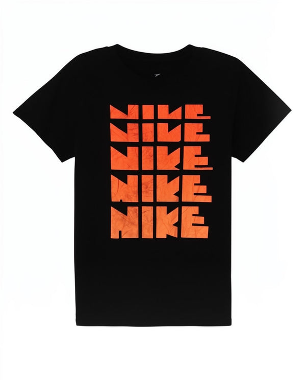 Nike Grafisk T-Shirt Top UK 12 Medium Sort Bomuld