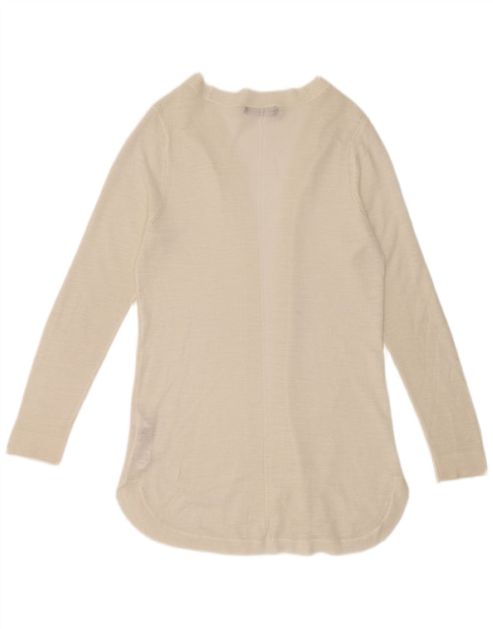 Marks & Spencer Dame Longline Åben Cardigan Sweater UK 14 Medium White