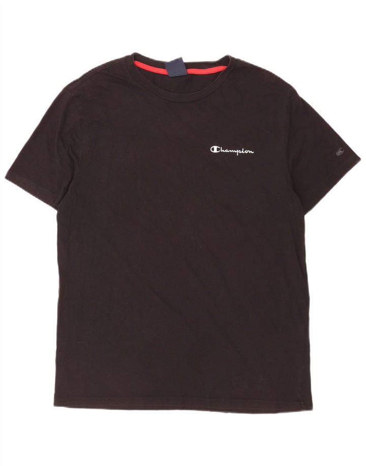 Champion Herre T-Shirt Top Medium Sort Bomuld