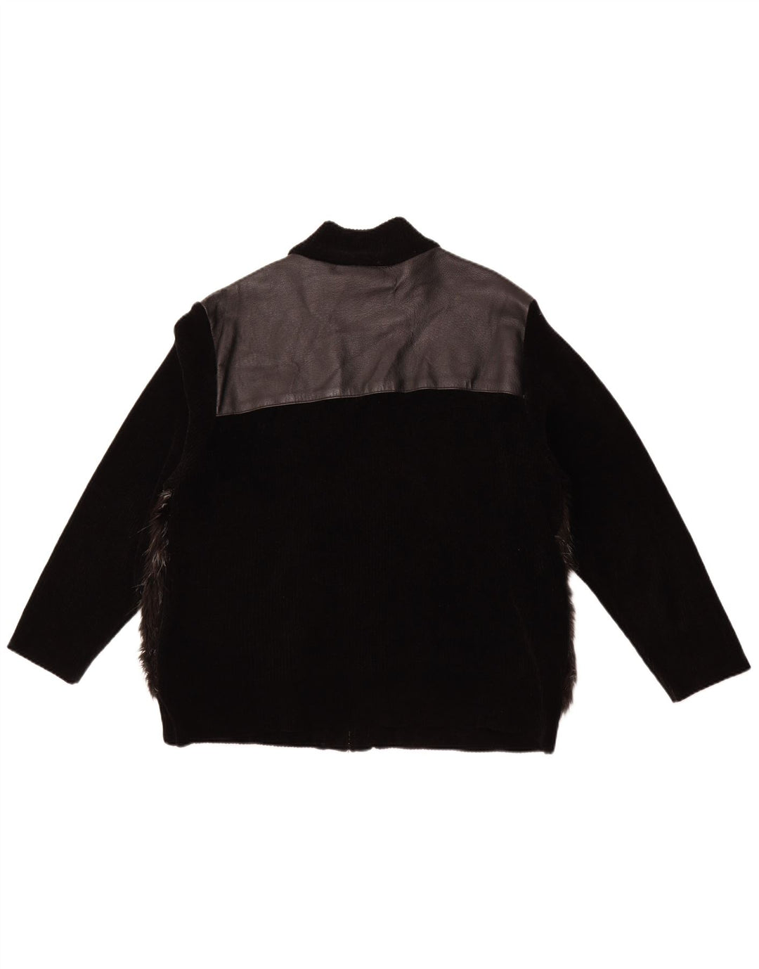 VINTAGE læderjakke til kvinder UK 18 XL sort læder