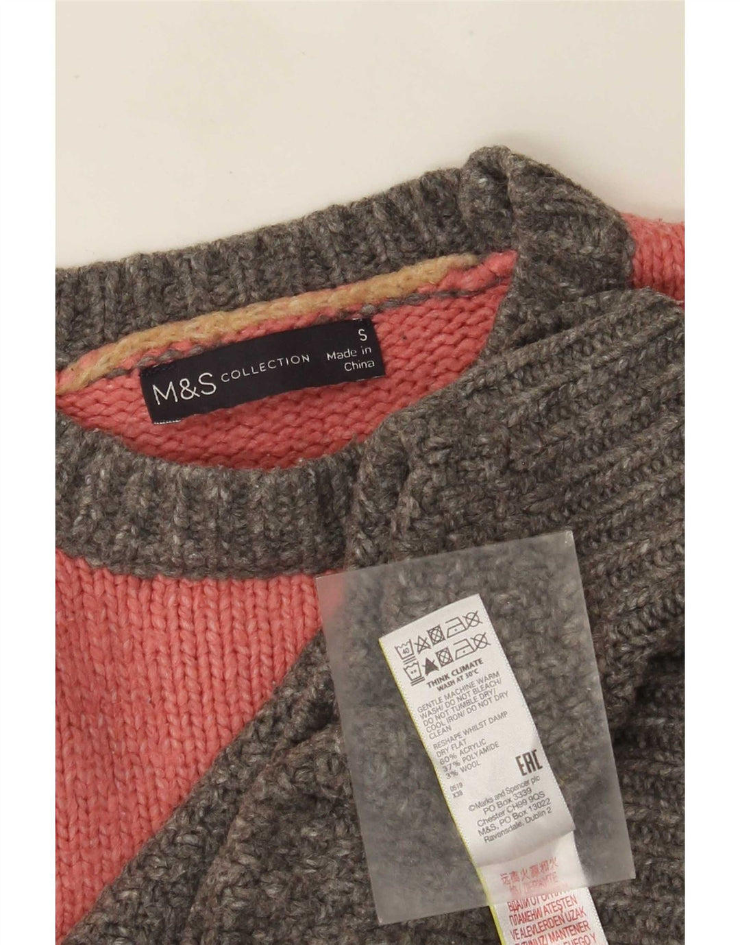 Marks & Spencer Dame Boat Neck Jumper Sweater UK 10 Small Multicolor