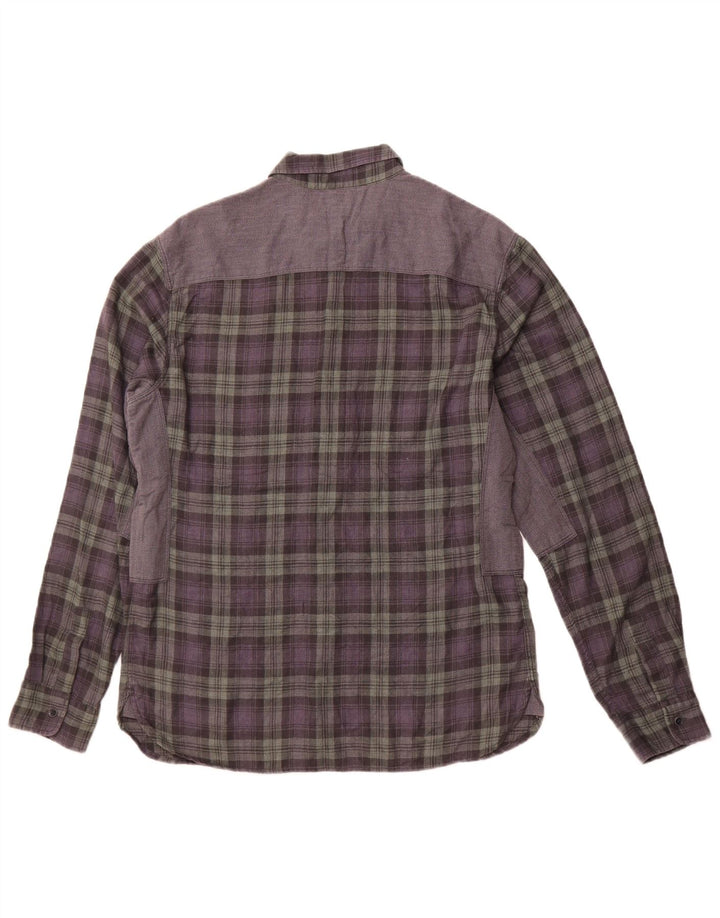 ALL SAINTS Herre Ternet Slim Fit Flanellskjorte Stor grå ternet polyester