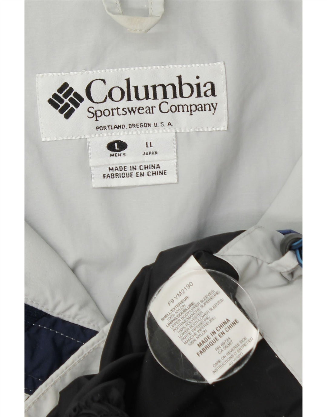 Columbia Herre Windbreaker Jacket UK 40 Large Blue Colourblock Nylon