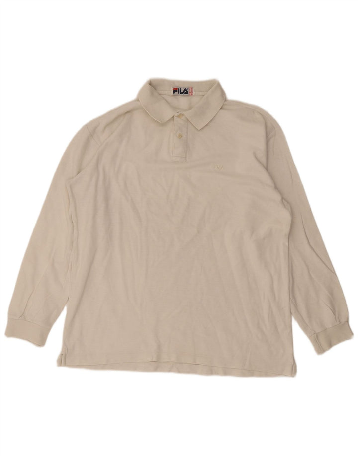 Fila Langærmet Polo Shirt til mænd US 42 Large White