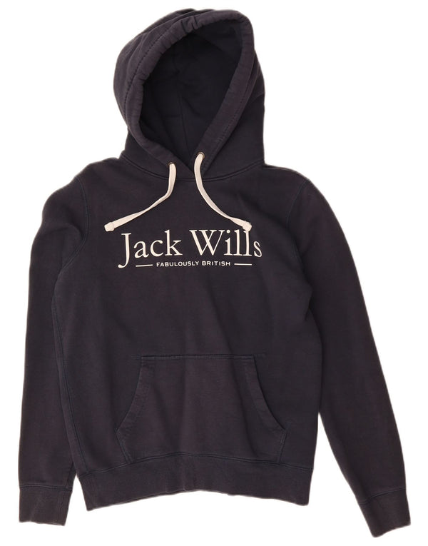 Jack Wills Graphic Graphic Hoodie Jumper UK 10 Small Navy Blue