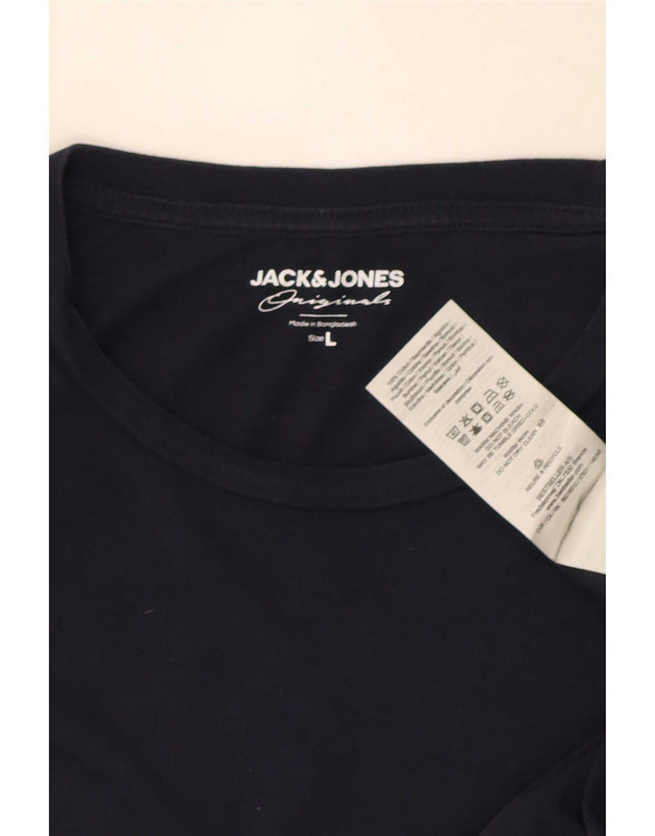 Jack & Jones herre top langærmet stor marineblå bomuld