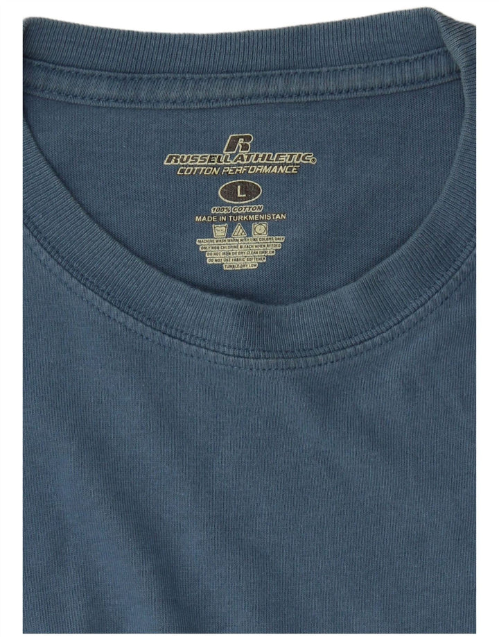Russell Athletic Herre T-Shirt Top Stor Blå Bomuld