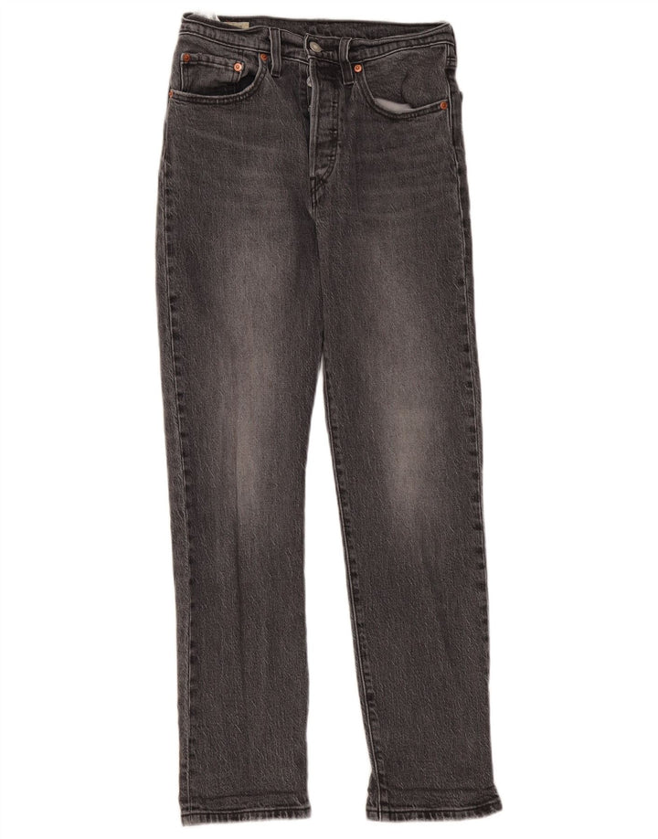 Levi's Dame 501 Straight Jeans W26 L30 Grå Bomuld