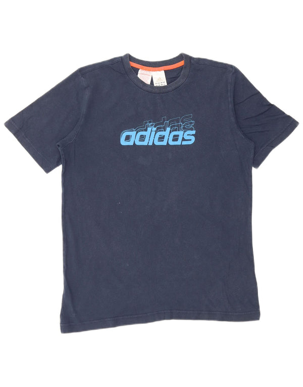 Adidas drenge grafisk t-shirt top 15-16 år marineblå bomuld