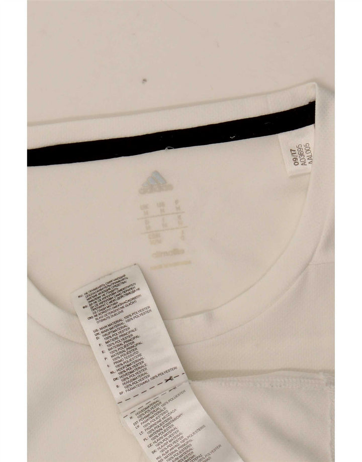 Adidas Herre Climalite T-Shirt Top Medium White Polyester