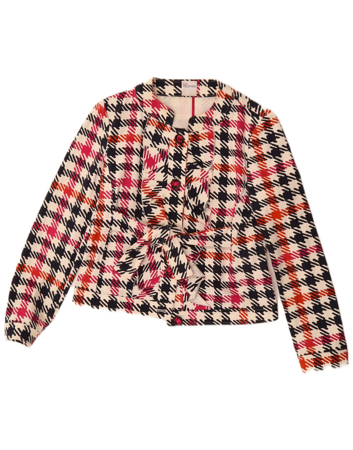 Rød fra Valentino Dame Crop Blazer Jacket IT 42 Medium Flerfarvet