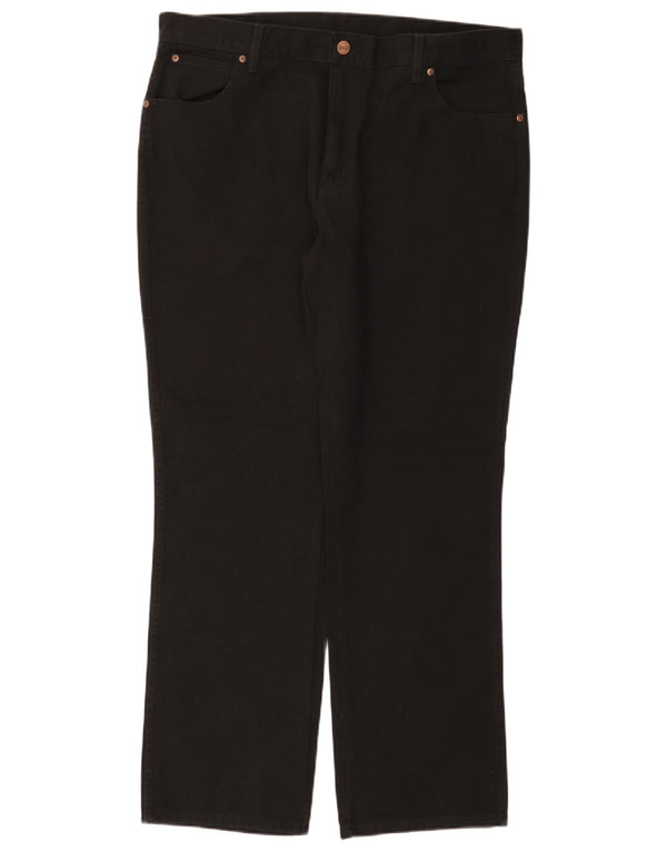 WRANGLER Dame Regular Fit Straight Jeans W40 L32 Sort Bomuld
