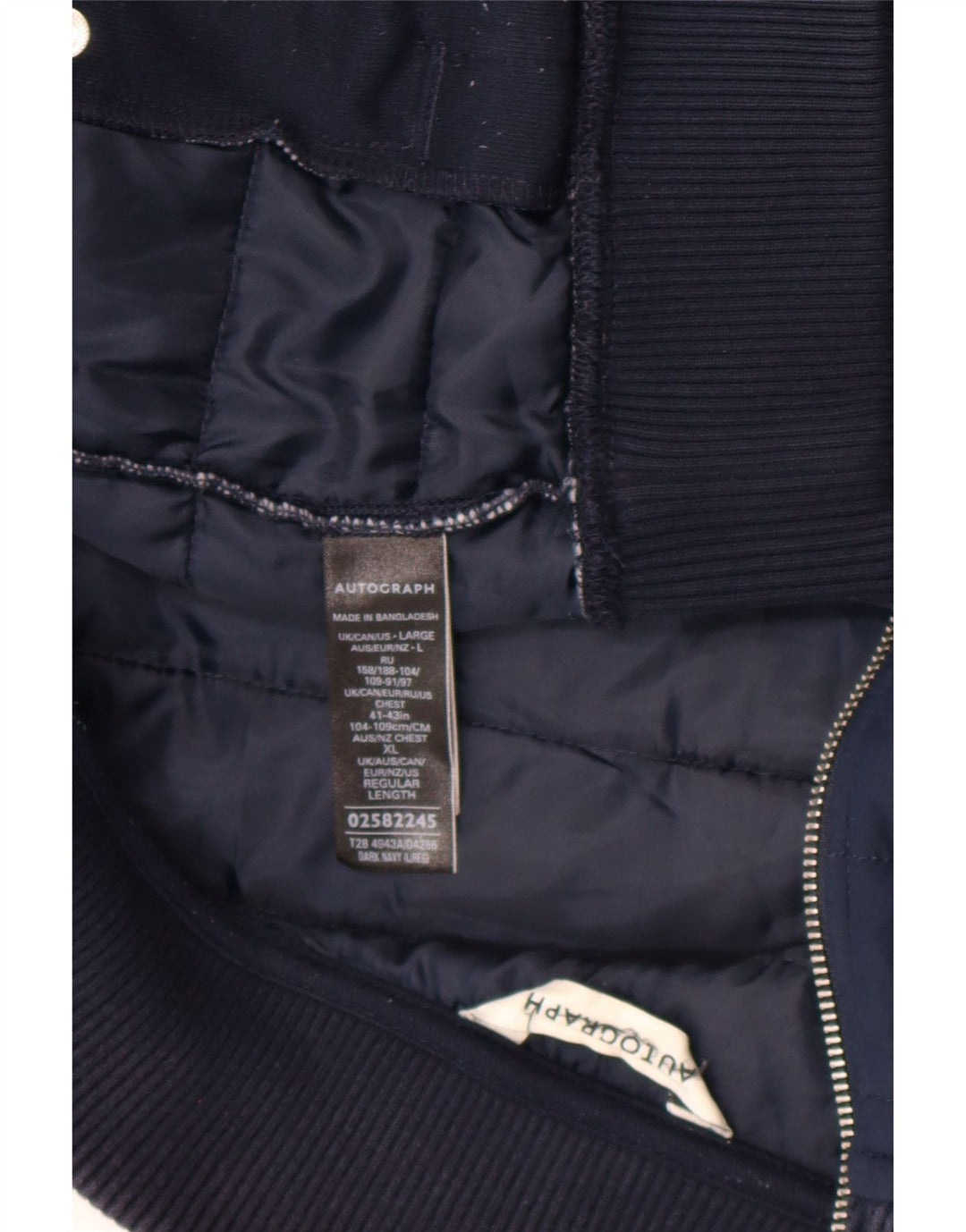 Marks & Spencer Polstret Herrejakke UK 42 XL Navy Blue Polyester