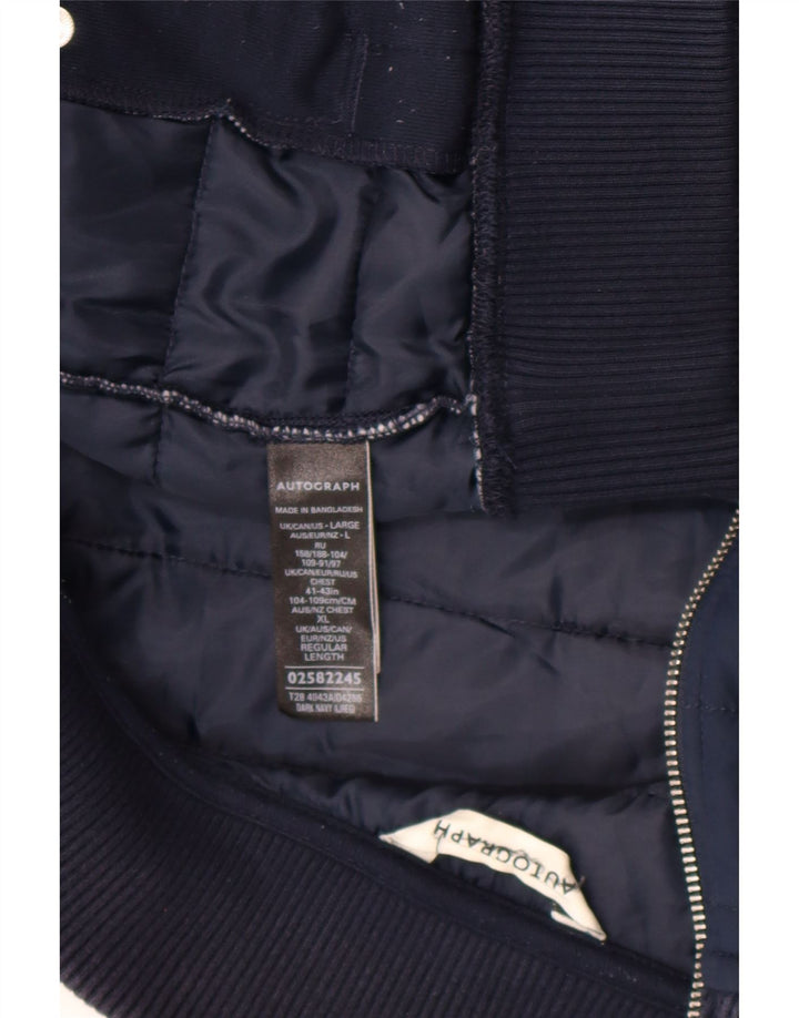 Marks & Spencer Polstret Herrejakke UK 42 XL Navy Blue Polyester