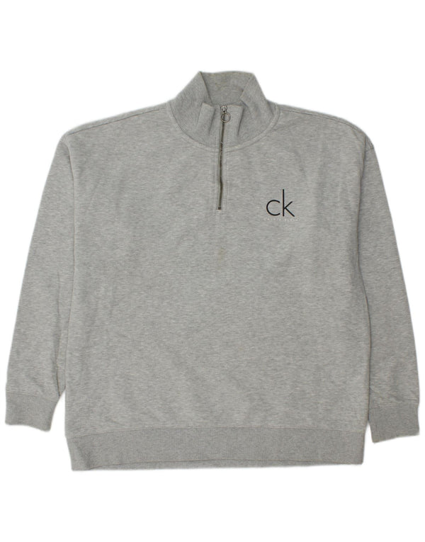 CALVIN KLEIN JEANS Sweatshirt med lynlås til mænd mellem grå