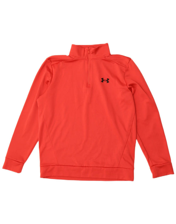 Under Armour Herre Zip Neck Sweatshirt Jumper Medium Rød Polyester