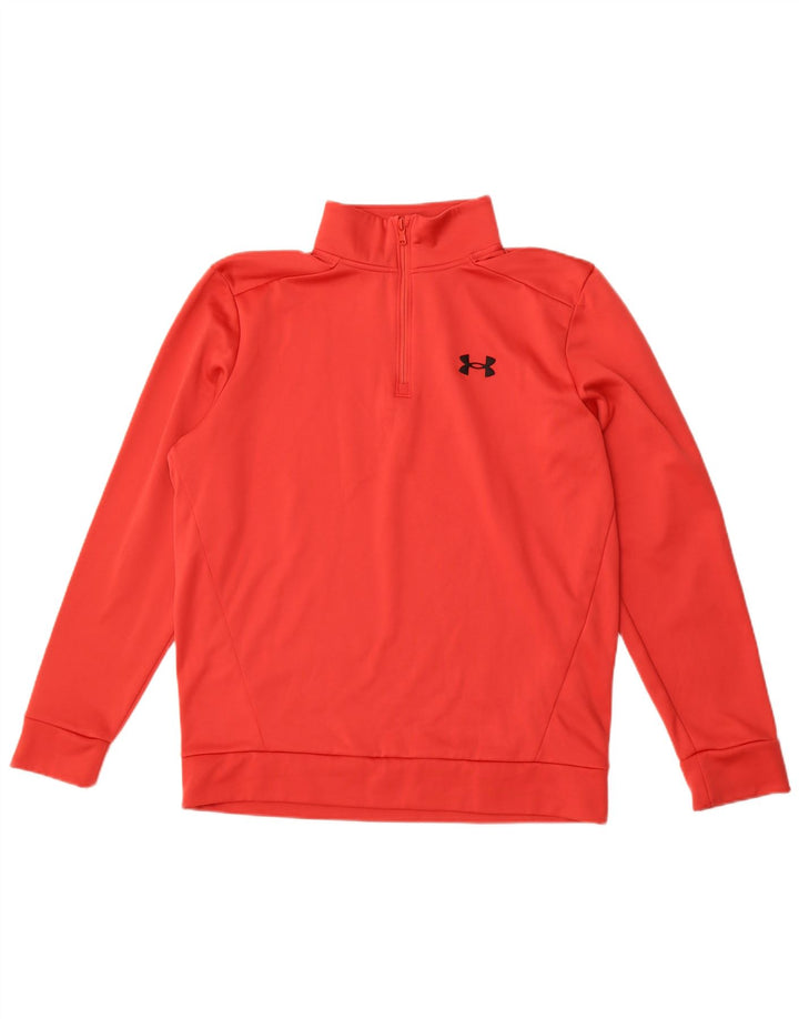 Under Armour Herre Zip Neck Sweatshirt Jumper Medium Rød Polyester