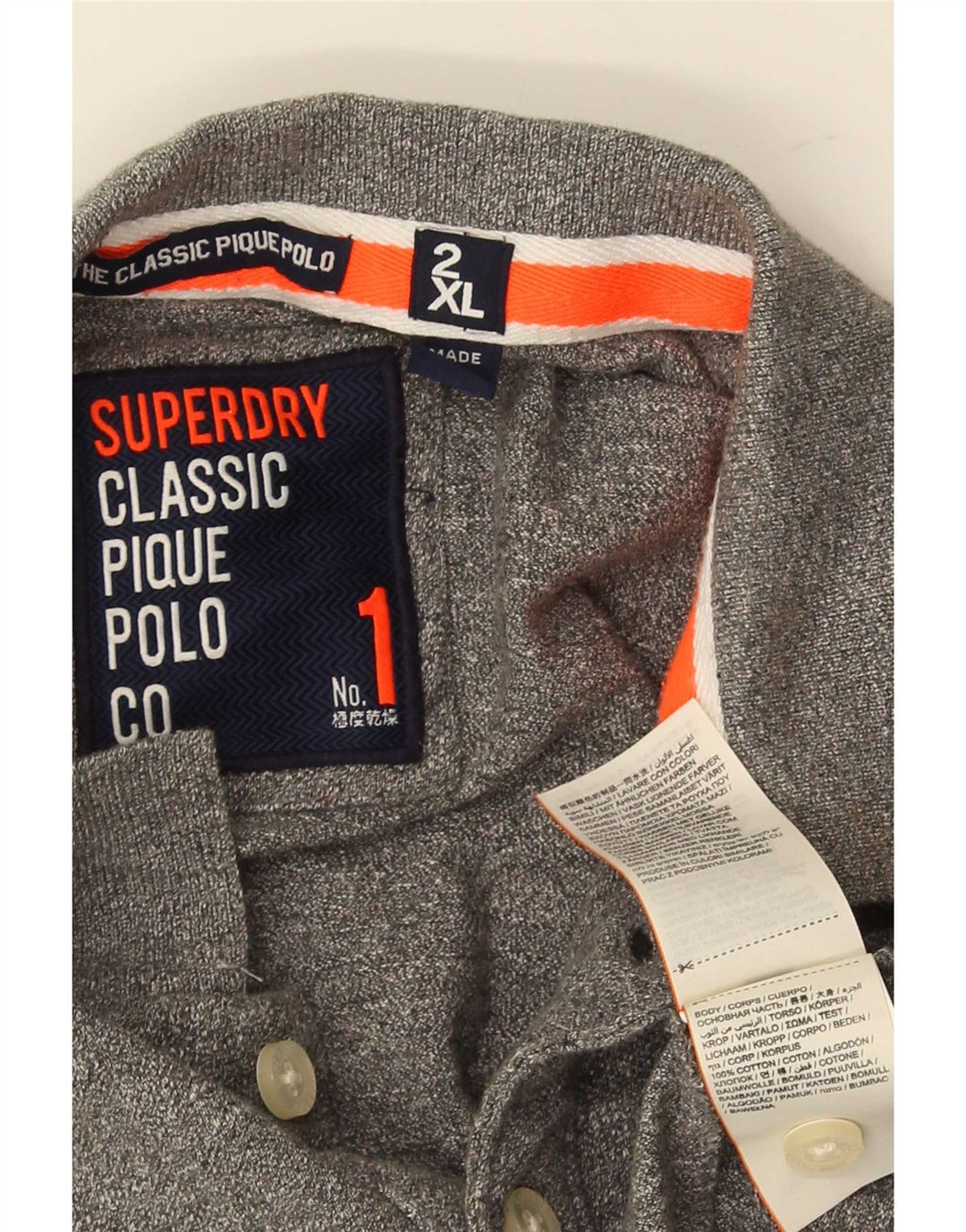 Superdry herre poloshirt 2XL grå bomuld