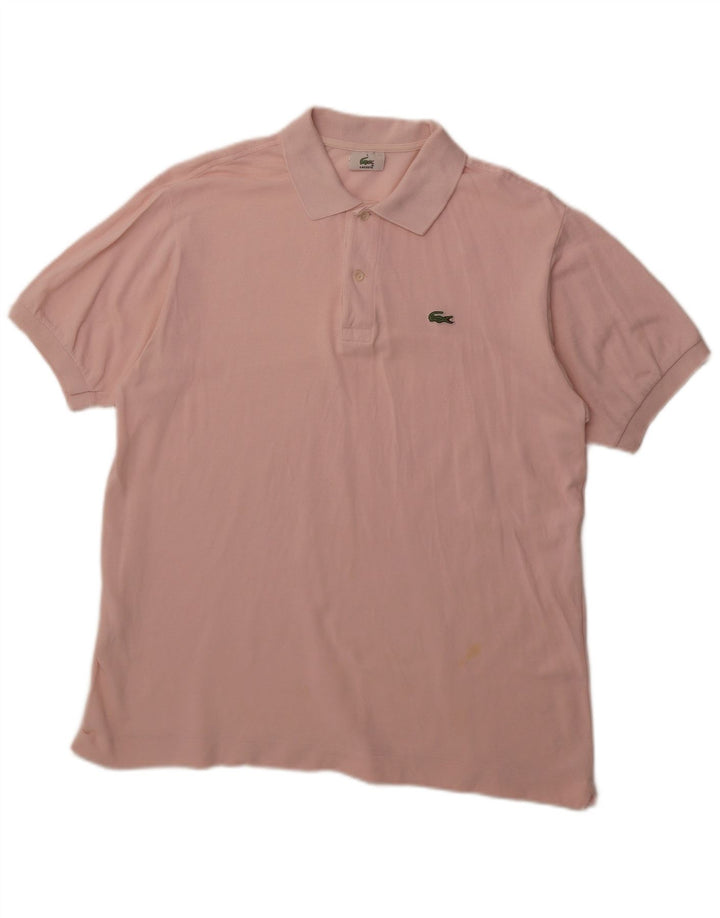LACOSTE Mens Polo Shirt Size 5 Large Pink Cotton