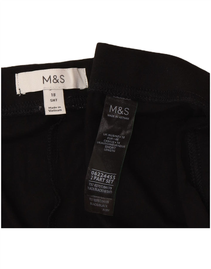Marks & Spencer Dame Leggings UK 18 XL Sort Bomuld