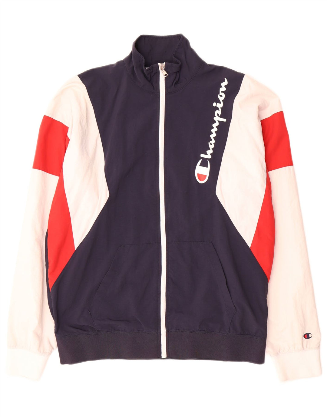Champion Herre grafisk træningsdragt Topjakke Medium Navy Blue Colourblock