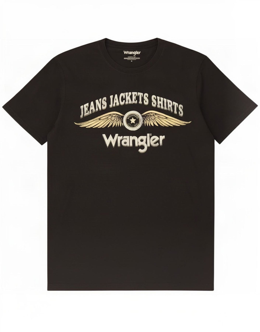 Wrangler Herre grafisk T-shirt Top Medium Sort Bomuld