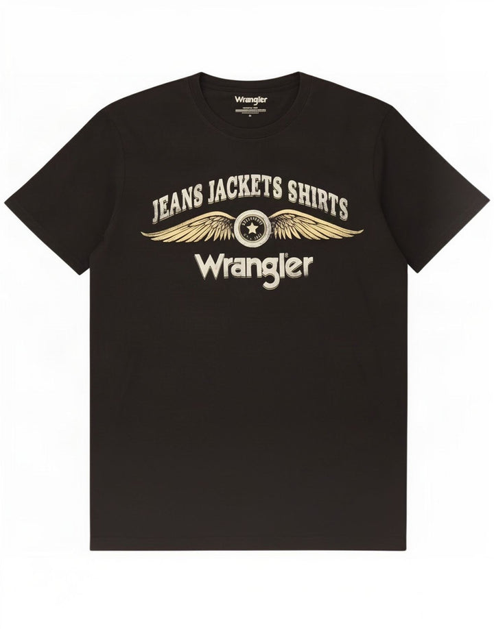 Wrangler Herre grafisk T-shirt Top Medium Sort Bomuld
