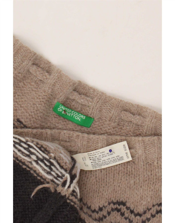 Benetton Damestrik Midi-nederdel One Size Brun Geometrisk Uld Etnisk