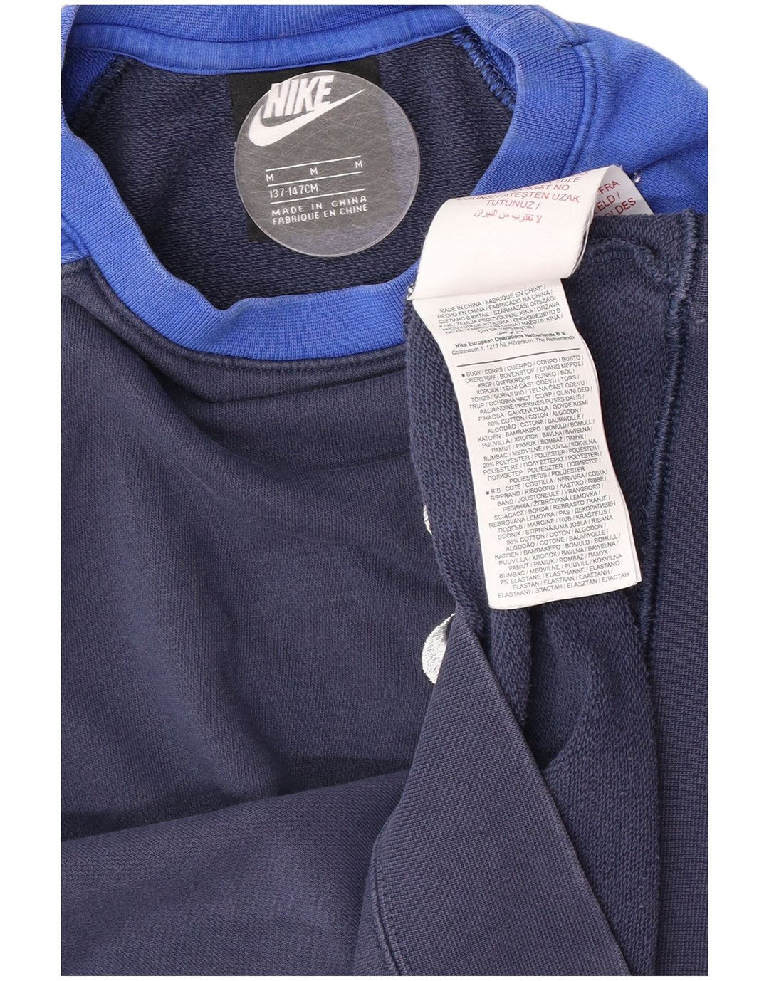 Nike Boys Graphic Sweatshirt Jumper 10-11 år Medium Blue Colourblock